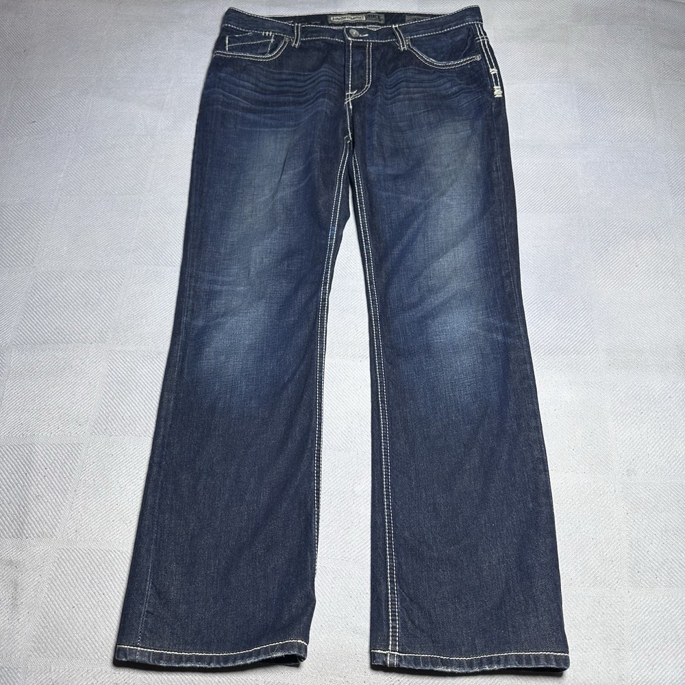 BKE Denim Carter Straight Jeans 33R (34x31) Button Fly‎ Western Classic Country